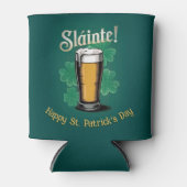 Slàinte! Saint Patrick's Day Pint van bier op groe Blikjeskoeler (Voorkant)