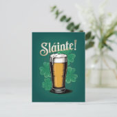 Slàinte! Saint Patrick's Day Pint van bier op groe Briefkaart (Staand voorkant)