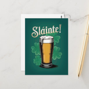 Slàinte! Saint Patrick's Day Pint van bier op groe Briefkaart
