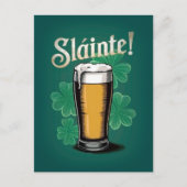 Slàinte! Saint Patrick's Day Pint van bier op groe Briefkaart (Voorkant)