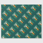 Slàinte! Saint Patrick's Day Pint van bier op groe Cadeaupapier (Vlak)