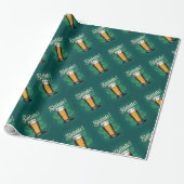 Slàinte! Saint Patrick's Day Pint van bier op groe Cadeaupapier (Uitgerold)