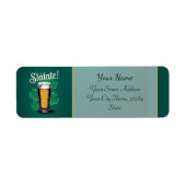 Slàinte! Saint Patrick's Day Pint van bier op groe Etiket (Voorkant)