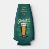 Slàinte! Saint Patrick's Day Pint van bier op groe Flesjeskoeler (Voorkant)