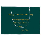 Slàinte! Saint Patrick's Day Pint van bier op groe Groot Cadeauzakje (Achterkant)