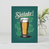 Slàinte! Saint Patrick's Day Pint van bier op groe Kaart (Staand voorkant)