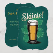 Slàinte! Saint Patrick's Day Pint van bier op groe Kaart (Voorkant / Achterkant)