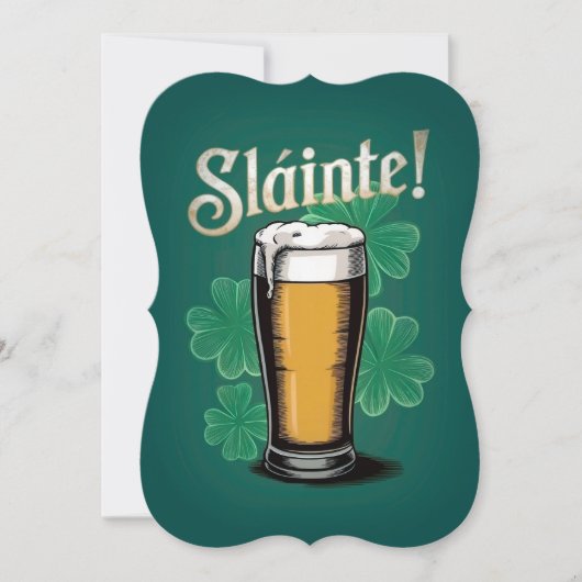 Slàinte! Saint Patrick's Day Pint van bier op groe Kaart (Voorkant)