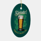 Slàinte! Saint Patrick's Day Pint van bier op groe Keramisch Ornament (Rechts)