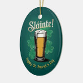 Slàinte! Saint Patrick's Day Pint van bier op groe Keramisch Ornament (Links)
