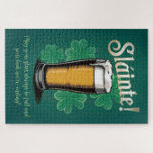 Slàinte! Saint Patrick's Day Pint van bier op groe Legpuzzel (Horizontaal)