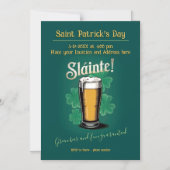 Slàinte! Saint Patrick's Day Pint van bier op groe Magnetische Uitnodiging (Voorkant)