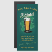 Slàinte! Saint Patrick's Day Pint van bier op groe Magnetische Uitnodiging (Voorkant / Achterkant)