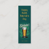 Slàinte! Saint Patrick's Day Pint van bier op groe Mini Visitekaartje (Voorkant)