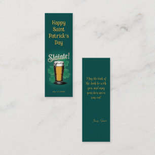 Slàinte! Saint Patrick's Day Pint van bier op groe Mini Visitekaartje