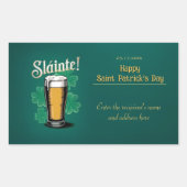 Slàinte! Saint Patrick's Day Pint van bier op groe Rechthoekige Sticker (Voorkant)