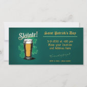 Slàinte! Saint Patrick's Day Pint van bier op groe Save The Date (Voorkant)