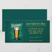 Slàinte! Saint Patrick's Day Pint van bier op groe Save The Date (Voorkant / Achterkant)