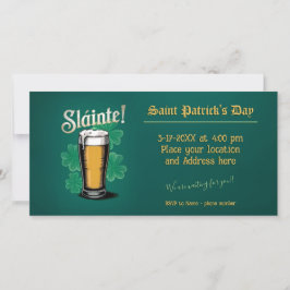 Slàinte! Saint Patrick's Day Pint van bier op groe Save The Date