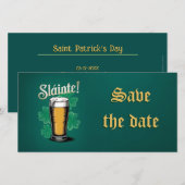Slàinte! Saint Patrick's Day Pint van bier op groe Save The Date (Voorkant / Achterkant)
