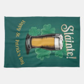 Slàinte! Saint Patrick's Day Pint van bier op groe Theedoek (Horizontaal)