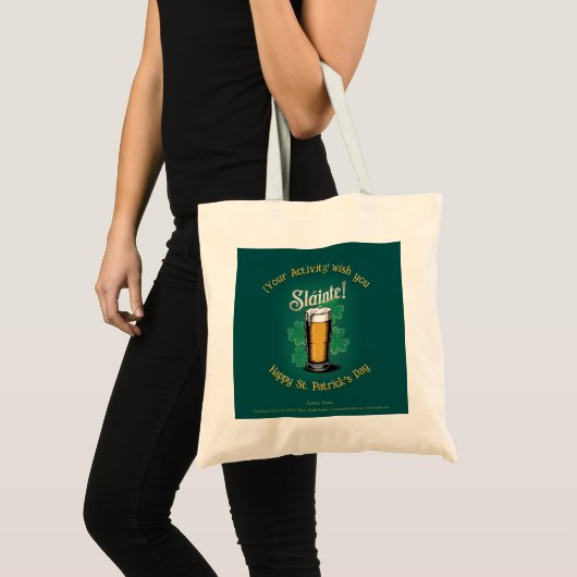 Slàinte! Saint Patrick's Day Pint van bier op groe Tote Bag (Voorkant (product))
