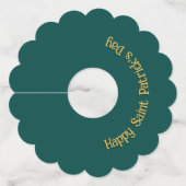 Slàinte! Saint Patrick's Day Pint van bier op groe Wijnglaslabel (Voorkant)