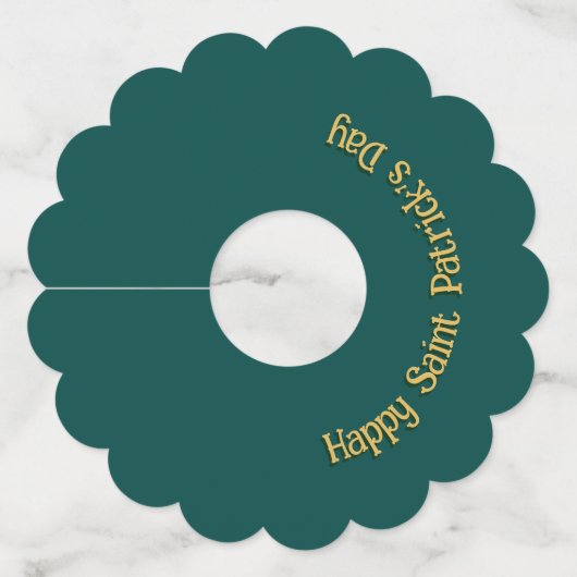 Slàinte! Saint Patrick's Day Pint van bier op groe Wijnglaslabel (Voorkant)