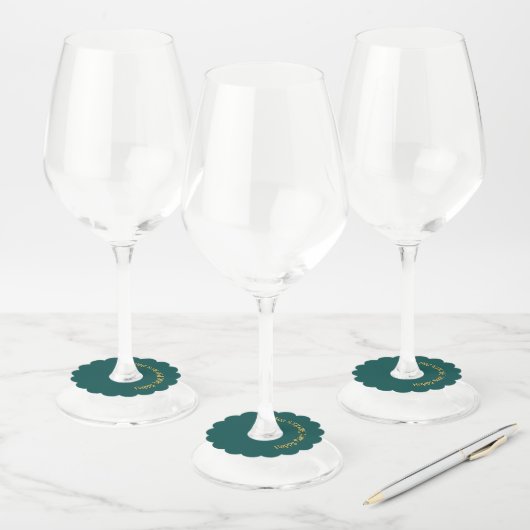 Slàinte! Saint Patrick's Day Pint van bier op groe Wijnglaslabel (Set)