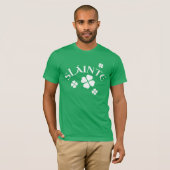 Slainte, Shamrock, Ierse St. Patrick's Day Lucky T-shirt (Voorkant volledig)