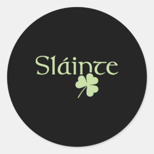 Slainte Shamrock Irish Lucky Green Ireland St Patr Ronde Sticker