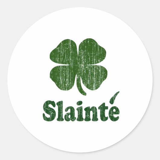 Slainte Shamrock Ronde Sticker (Voorkant)