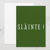 Slainte - St. Patrick Dag Kaart (Voorkant / Achterkant)