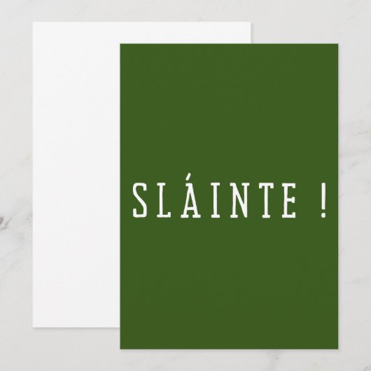Slainte - St. Patrick Day Kaart (Voorkant / Achterkant)