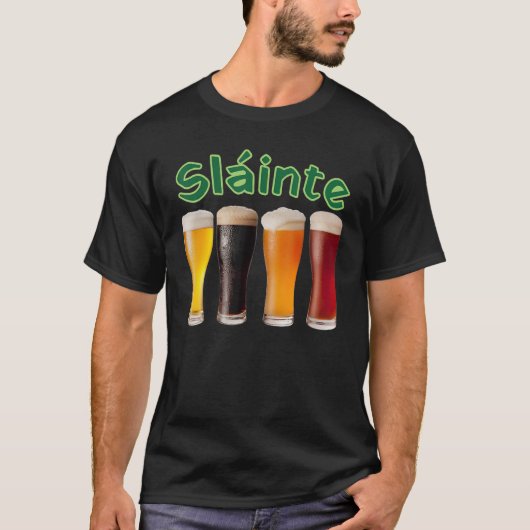 Slainte St Patrick's Day Funny Beer Drinker Irish T-shirt (Voorkant)