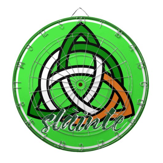 Slainte St. Patrick's Day Keltisch Triquetra Iers Dartbord (Voorkant)
