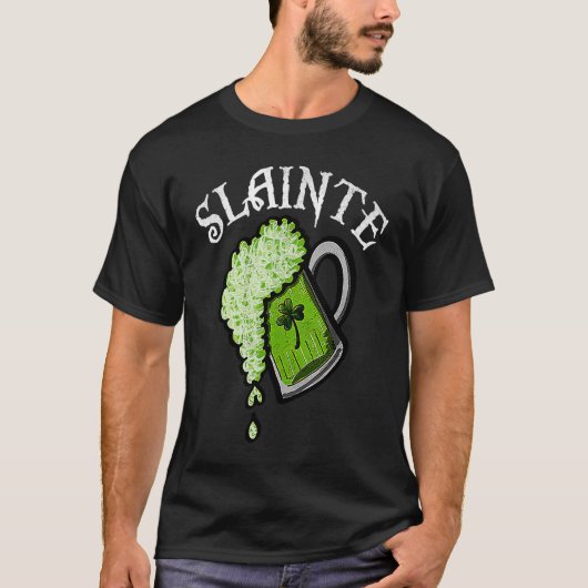 Slainte St Patricks Day Men Women Beer Drinking Mu T-shirt (Voorkant)