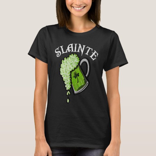 Slainte St Patricks Day Men Women Beer Drinking Mu T-shirt (Voorkant)