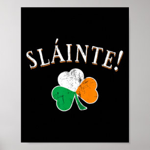 Slainte Toast Ierland Vlag Klaver St. Patricks D Poster
