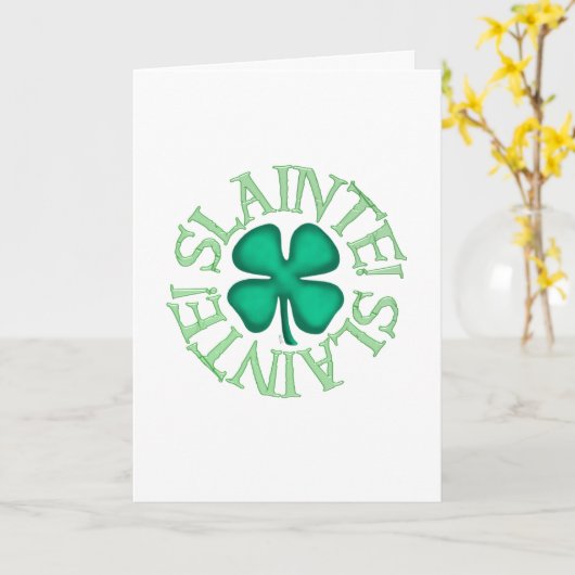 Slainte white greeting card kaart (Gele Bloem)