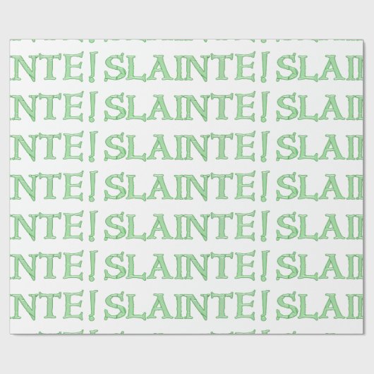 Slainte wit glanzend inpakpapier groot (Vlak)