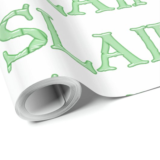 Slainte wit glanzend inpakpapier groot (Rol Hoek)