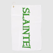 Slainte witte golfhanddoek (Voorkant)