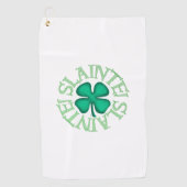 Slainte witte golfhanddoek (Voorkant)