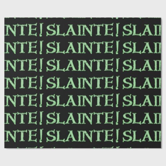 Slainte zwart mat inpakpapier groot (Vlak)