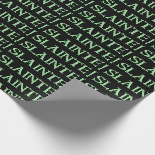 Slainte zwart mat inpakpapier klein (Hoek)