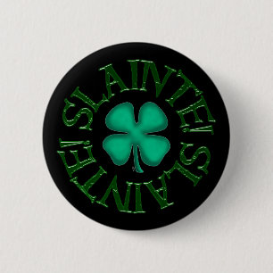 Slainte zwarte knop ronde button 5,7 cm