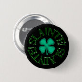 Slainte zwarte knop ronde button 5,7 cm (Voorkant /achterkant)