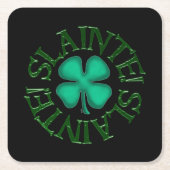 Slainte, zwarte papieren drankenkusten kartonnen onderzetters (Voorkant)