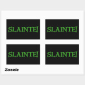 Slainte zwarte rechthoekstickers rechthoekige sticker (Vel)